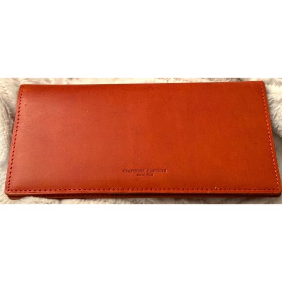 Craftwork Products Japan Made Deep Orange Colorblock Motif Long Wallet - Picture 3 of 10